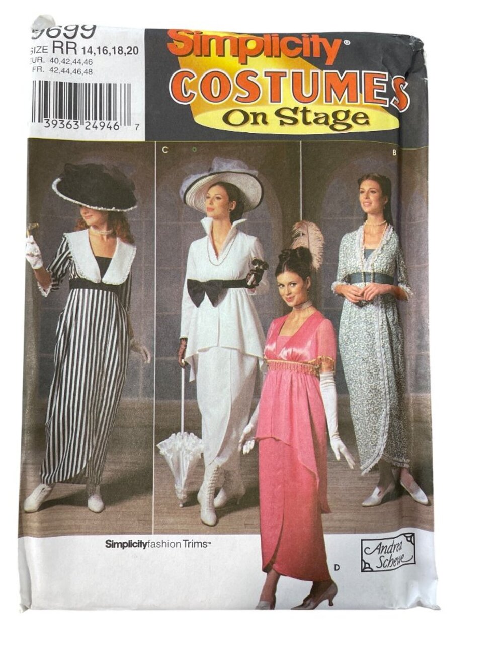 Simplicity 9699 Edwardian Titanic Rose My Fair Lady Pattern Sizes 14-20 NEW